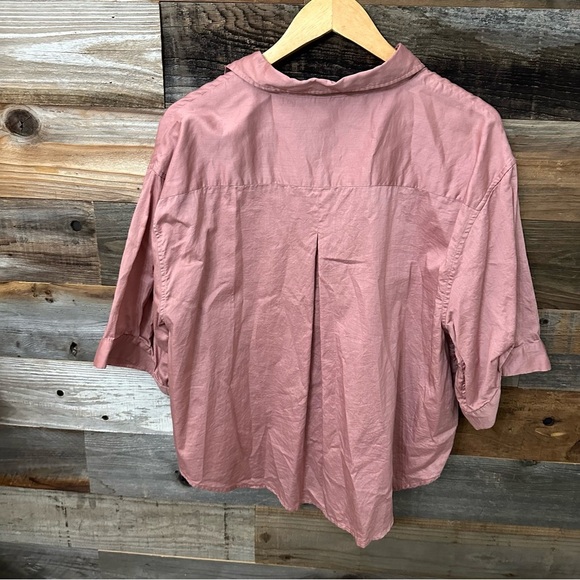 Athleta Cotton Dreams Sleep Oversized Top Medium mauve Pink Shirt Loungewear - Picture 6 of 7